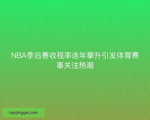 NBA季后赛收视率连年攀升引发体育赛事关注热潮