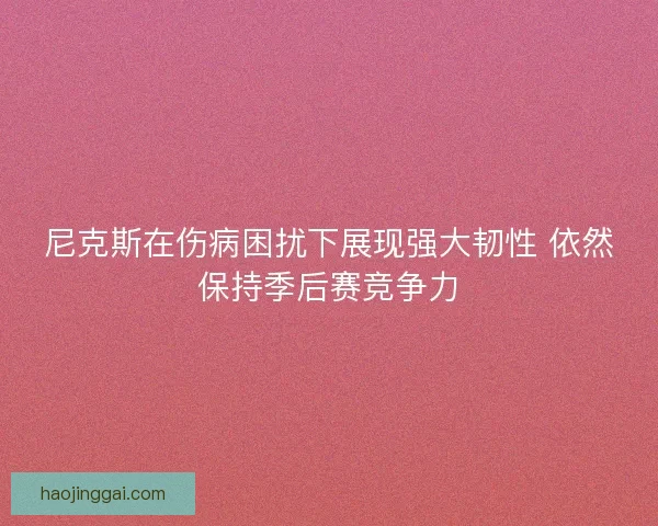 尼克斯在伤病困扰下展现强大韧性 依然保持季后赛竞争力
