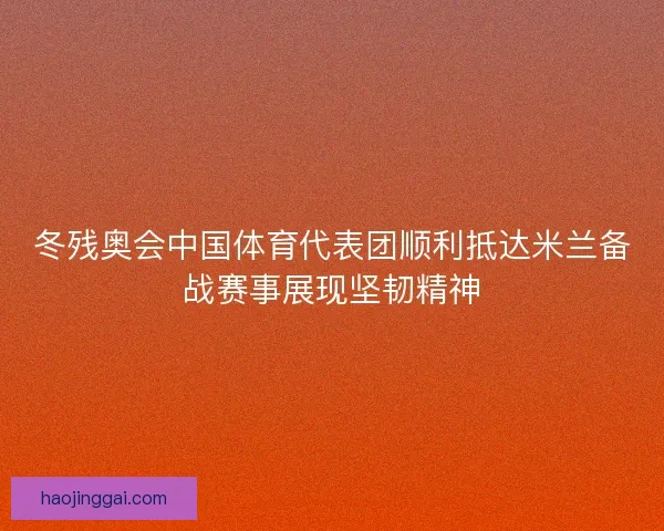 冬残奥会中国体育代表团顺利抵达米兰备战赛事展现坚韧精神